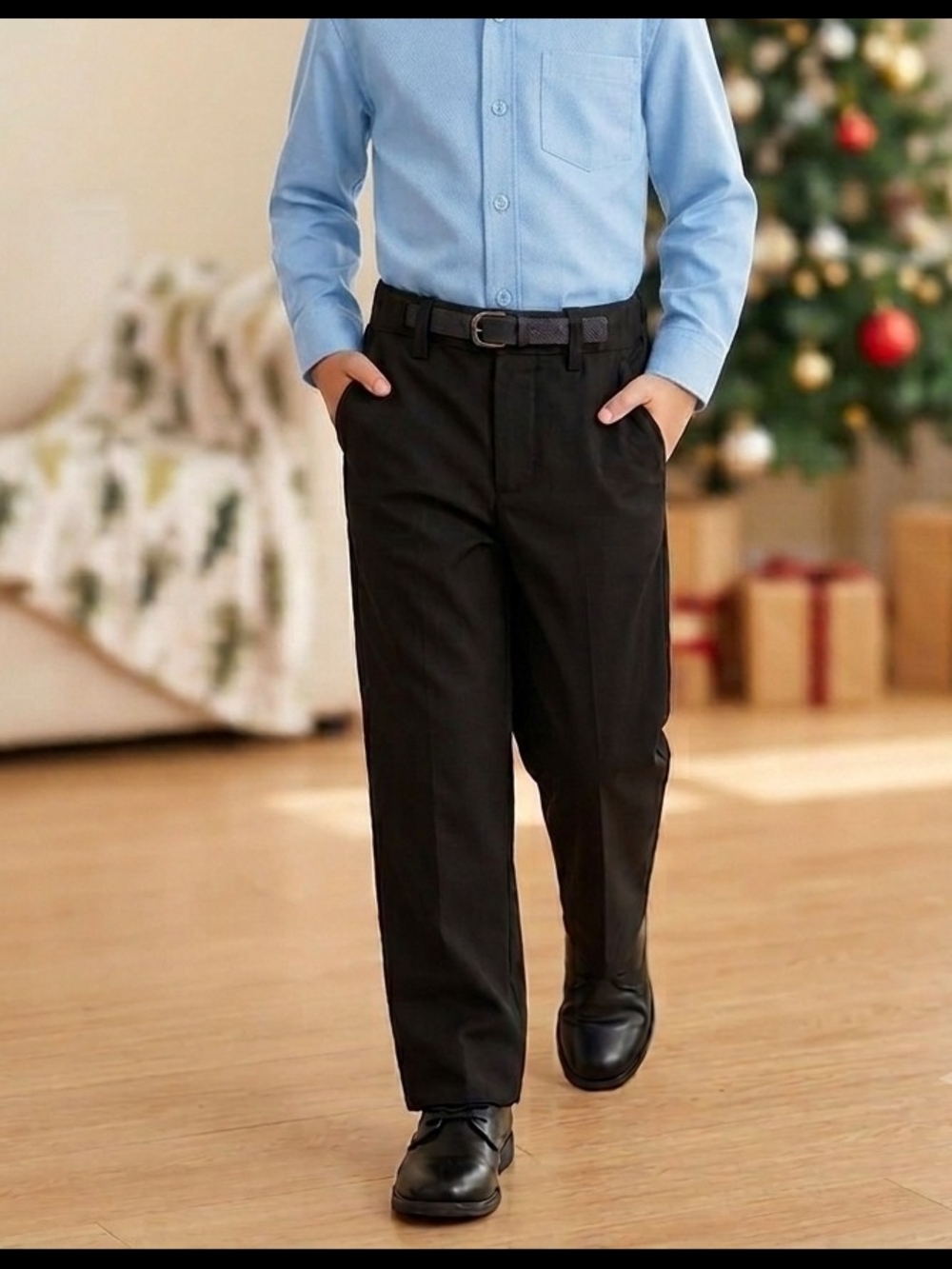 Classic Black Kids Dress Pants - Tailored Everyday Trousers